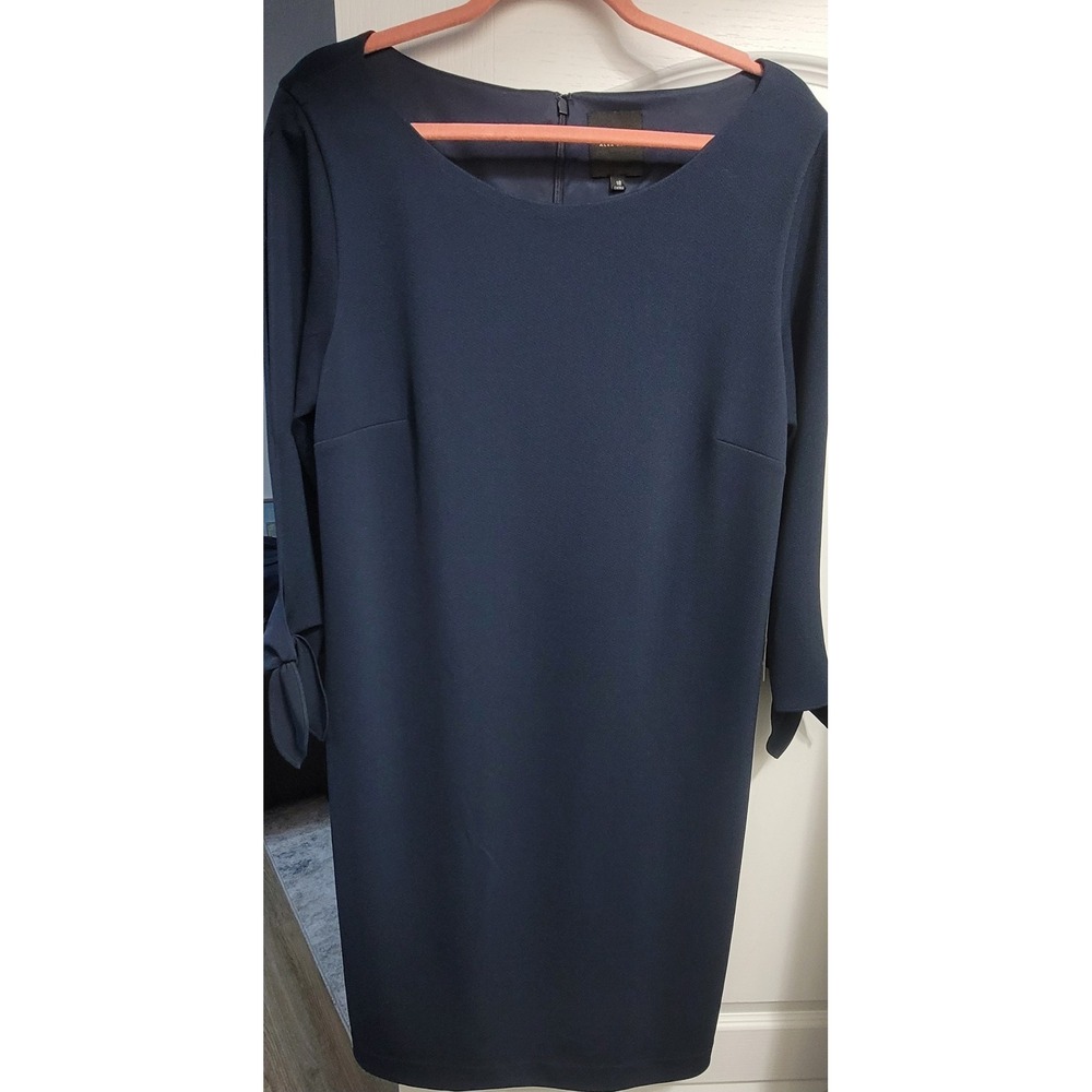 NWT $129‎ Alex Marie Women's Wildflower Navy Blue Knit Dress Size 18